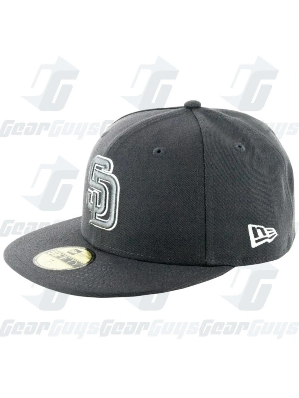 New Era 59Fifty San Diego Padres Fitted Hat Graphite Graphite White 7 3/8